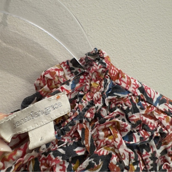 Jennifer And Grace Women's Lattice Yoke Printed Blouse Top Size L - Picture 6 of 7